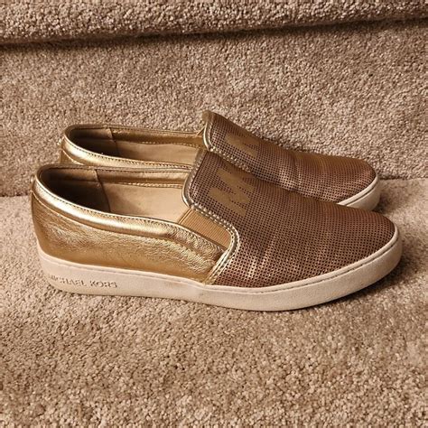 michael kors keaton gold sneakers|women's keaton slip on sneakers.